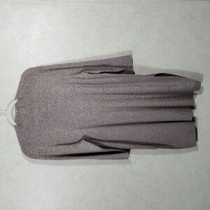 10142 Chico's Travelers light brown w/gold sparkle long line sweater 3 XL